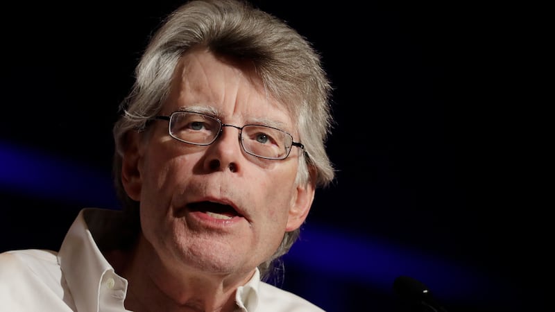 FILE - In this June 1, 2017 file photo, author Stephen King speaks at Book Expo America,...